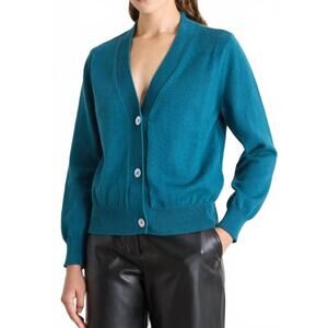 NEW COLORUSH elegant knit cardigan in pine green